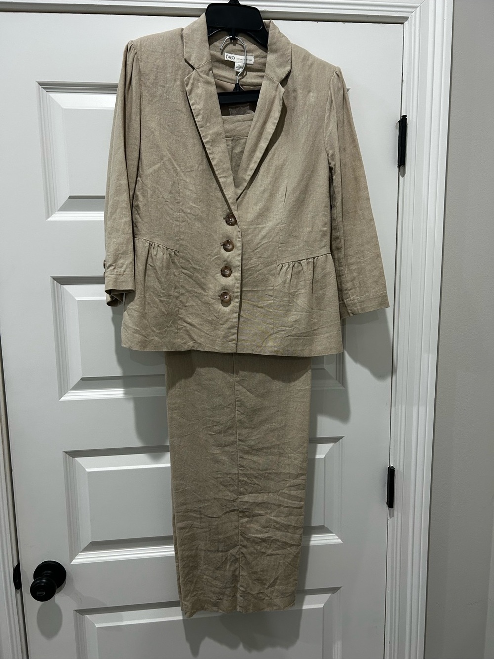 Cato Beige Two-Piece Blazer and  Sailor Pants Set